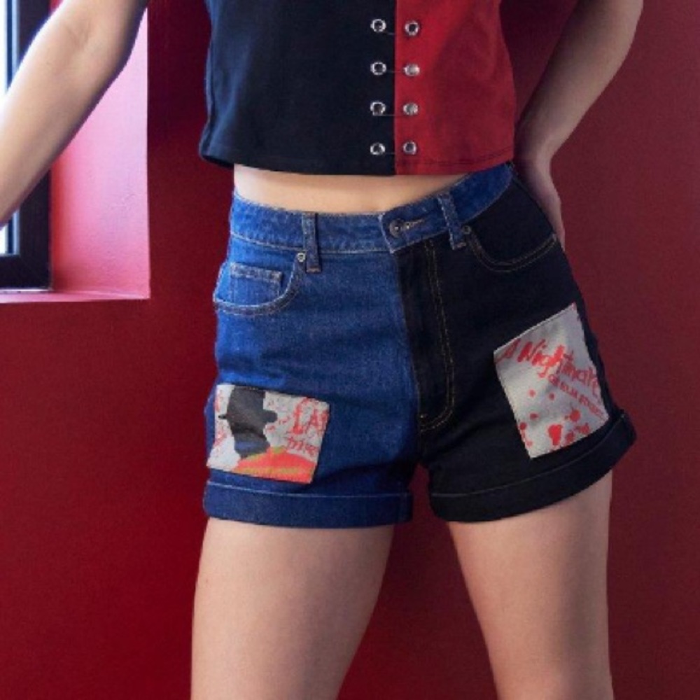 A Nightmare On Elm Street Freddy Patches Mom Shorts Freddy Krueger Hot Topic